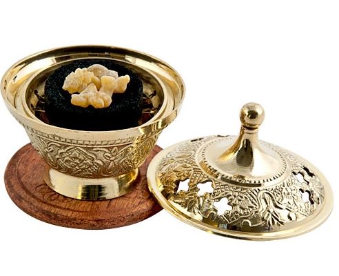 3.5" Brass Screen Charcoal Burner with Coaster