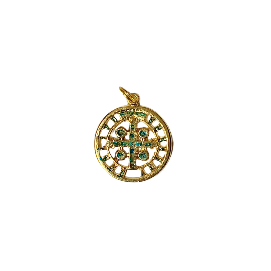 0.75" Gold St. Benedict Enameled Medal