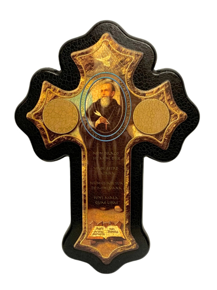 17" Black Wooden St. Benedict Cross