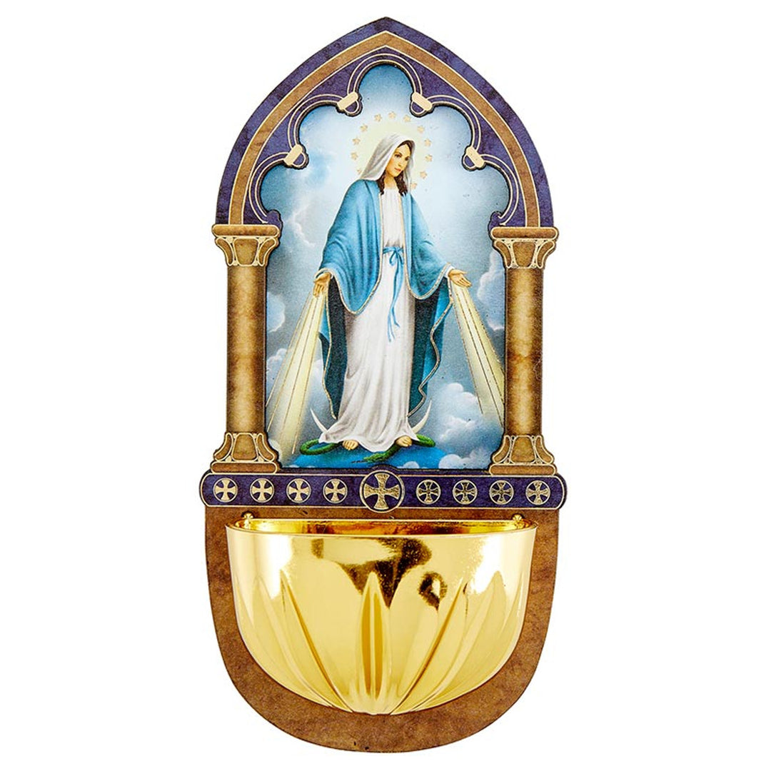 Lady Of Grace Wood Holy Water Font