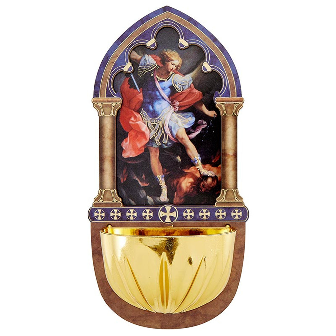 St. Michael Wood Holy Water Font