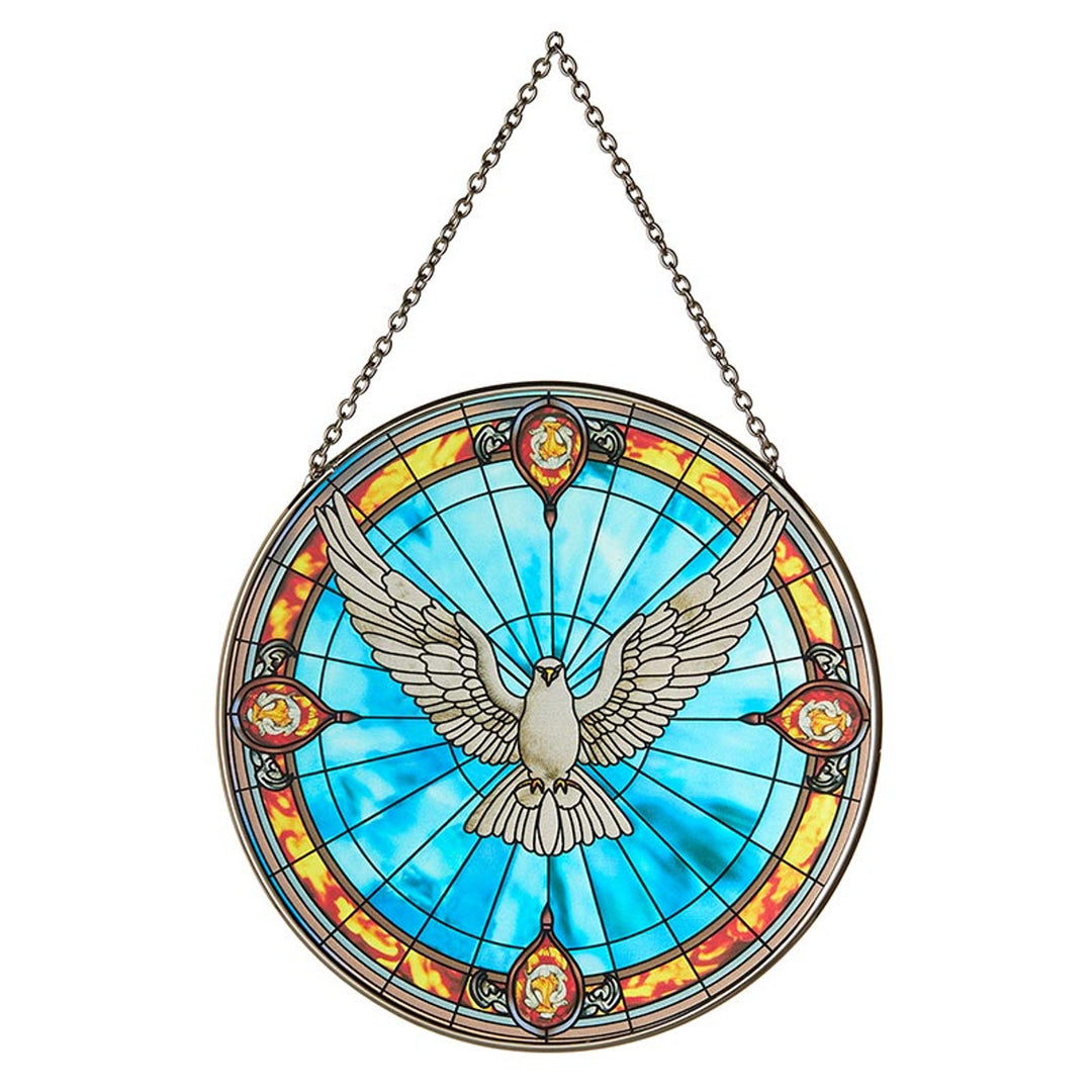 5X8" Holy Spirit Hanging Stained Glass Plaque