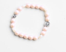 Frosted Light Rose Heart bracelet
