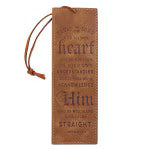 Trust In The Lord Tan Faux Leather Bookmark - Proverbs 3:5