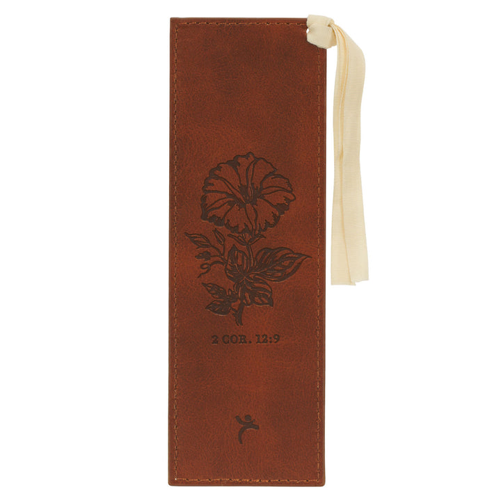 Amazing Grace Honey Brown Faux Leather Bookmark