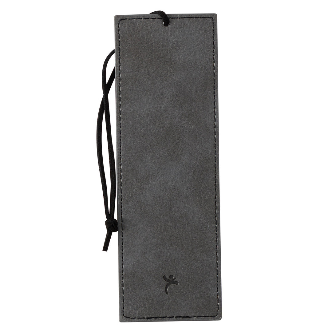 Trust in the Lord Gray and Black Faux Leather Bookmark - Proverbs 3:5