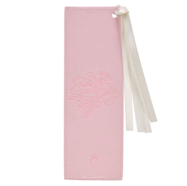 Under His Wings Pink Faux Leather Bookmark - Psalm 91:4