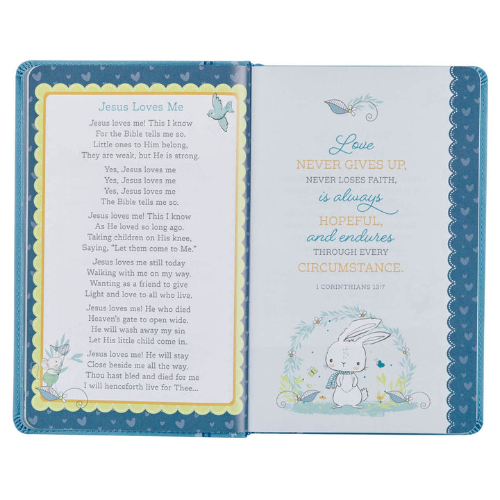 Blue Faux Leather NLT Keepsake Bible for Boys