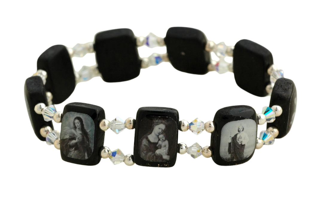 1/2" Brazilian Wood Saints Bracelet - Black