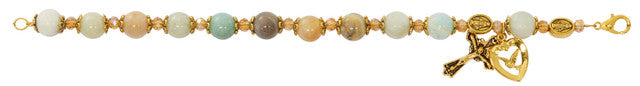 Gold Amazonite Rosary Bracelet