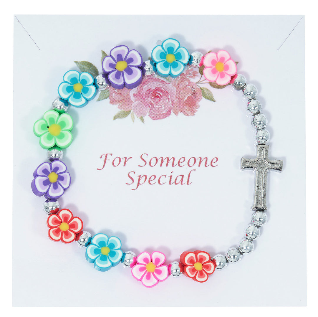 10mm Kids Multicolor Flower Bracelet