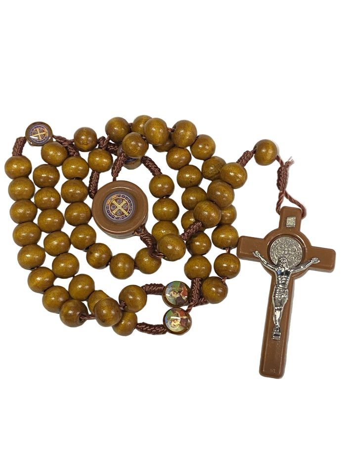 10MM St. Benedict Wooden Rosary