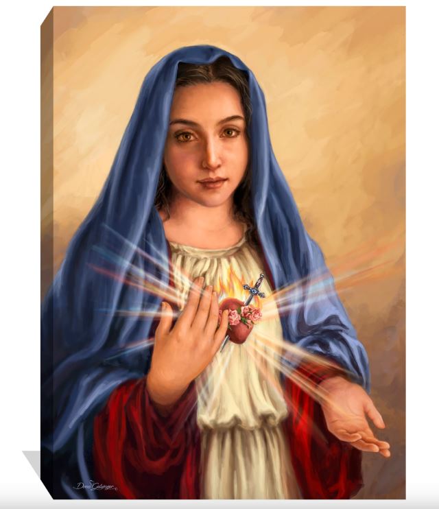 10"x14" Gallery Wrap Canvas - Immaculate Heart of Mary+