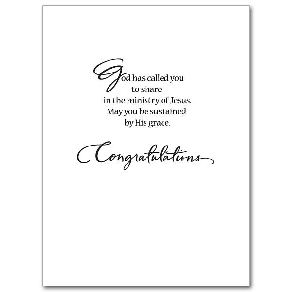 Called to Serve Ordination Congratulations Card