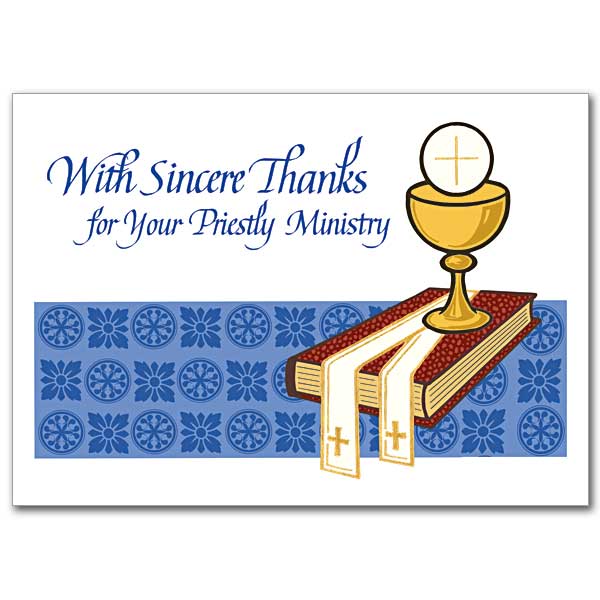 With Sincere Thanks for Your Priestly Ministry Card