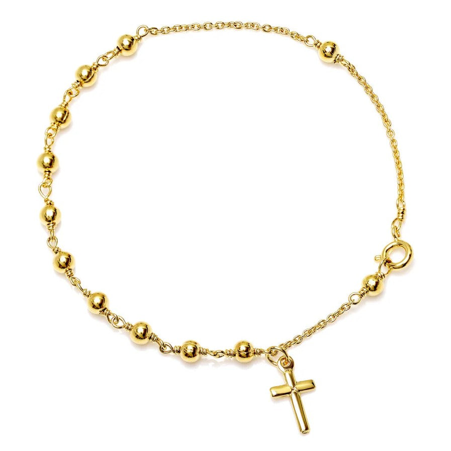 4mm Gold Plated Rosary Bracelet