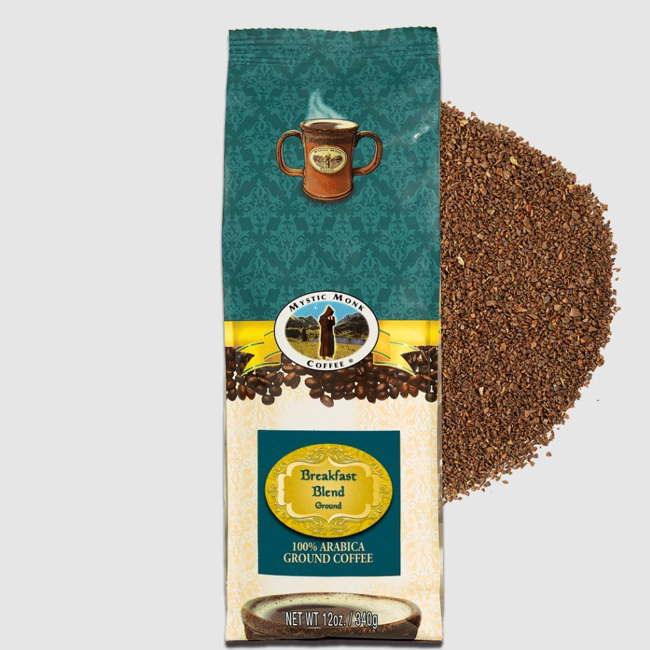 Mystic Monk Breakfast Blend Ground Coffee - 12oz Bag