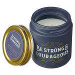 Be Strong and Courageous Fireside Blue Spruce Scented Candle - Joshua 1:9