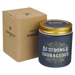 Be Strong and Courageous Fireside Blue Spruce Scented Candle - Joshua 1:9