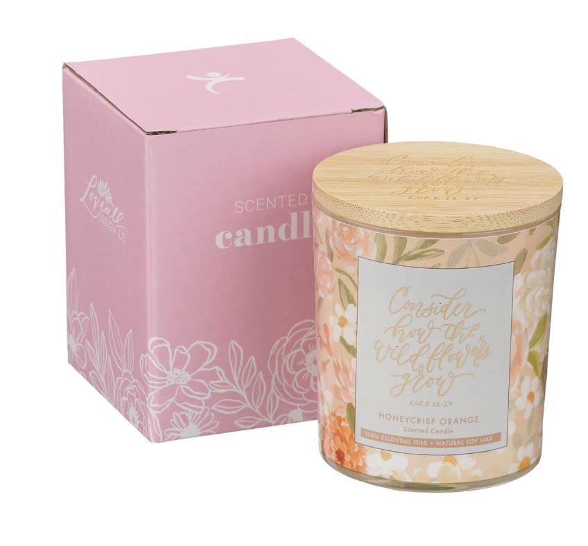 Wildflowers Honeycrisp Orange Scented Candle in Glass Jar - Luke 12:27