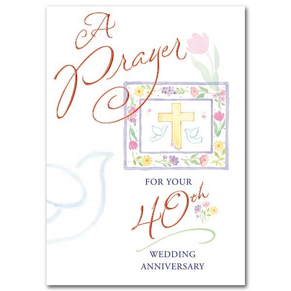 A Prayer for Your 40th Wedding Anniversary Card