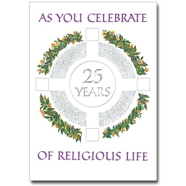 As You Celebrate 25 Years of Religious Life Card