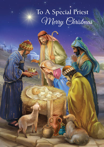 To a Special Priest Merry Christmas Greeting Card