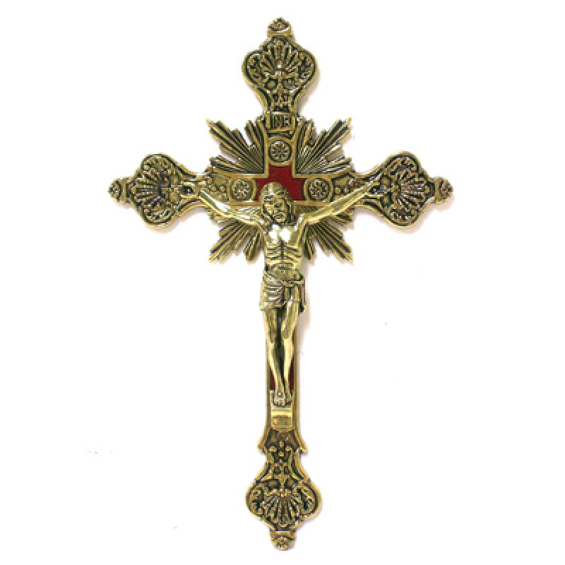 12" Gold Ornate Crucifix