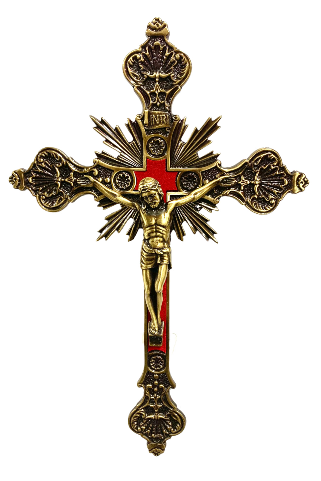 12" Gold Ornate Crucifix