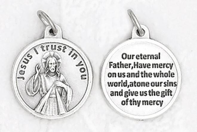 .75" Divine Mercy Double Sided Round Medal