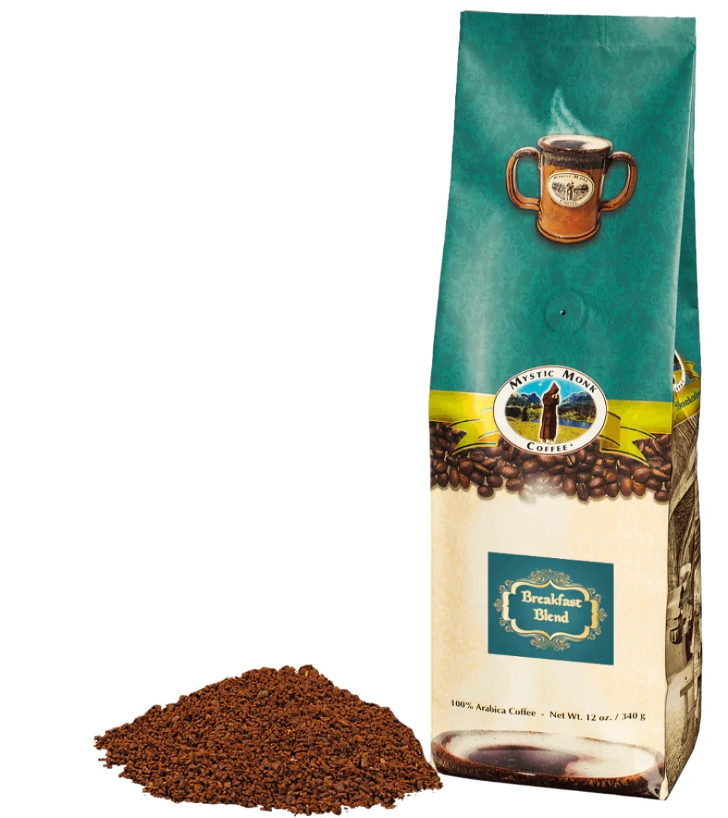 Mystic Monk Breakfast Blend Ground Coffee - 12 oz Bag