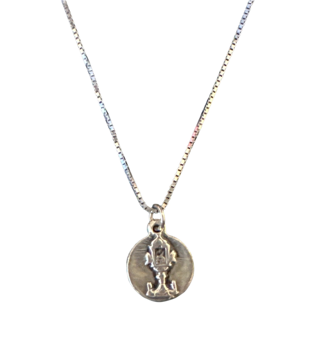 Sterling Silver Tiny Monstrance Necklace