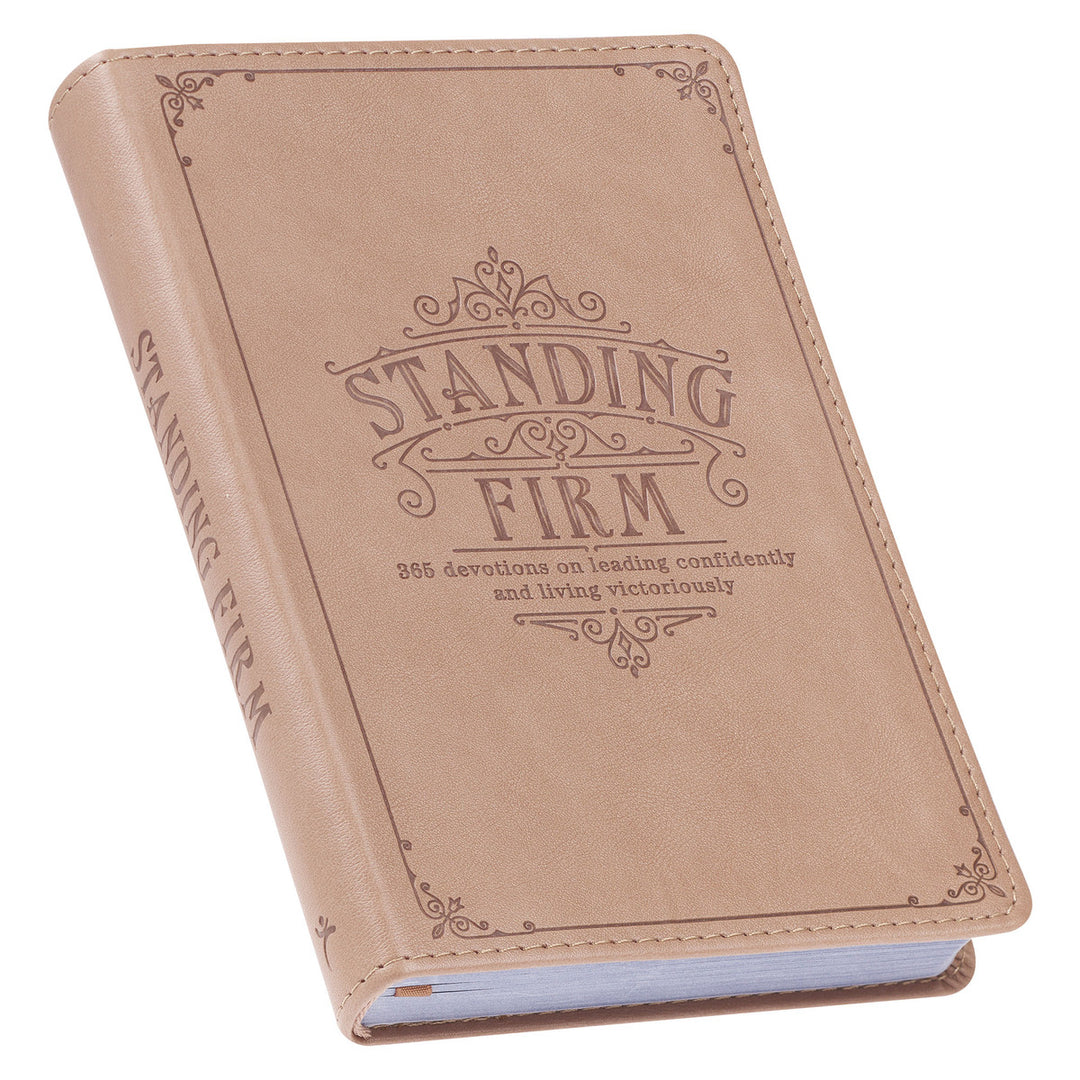 Standing Firm Tan Faux Leather Daily Devotional