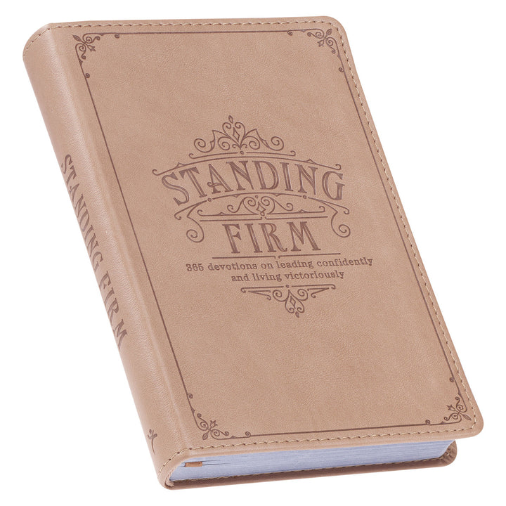 Standing Firm Tan Faux Leather Daily Devotional