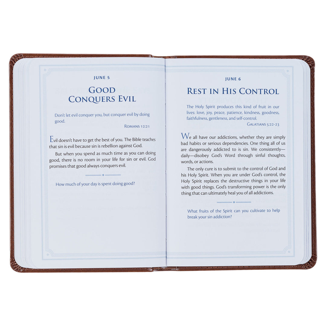 Be Strong and Steadfast Brown Faux Leather Daily Devotional