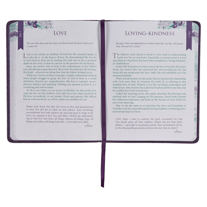 Finding Joy Purple Faux Leather Daily Devotional