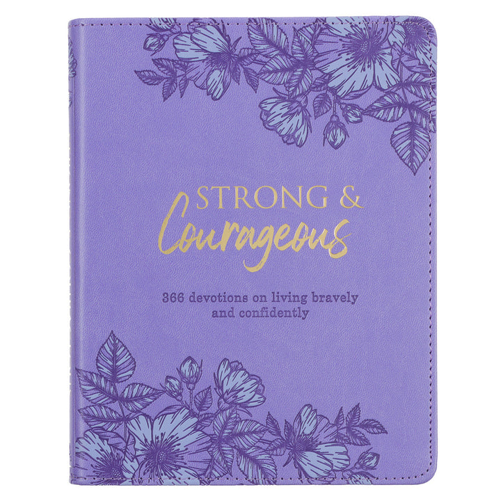 Strong and Courageous Purple Faux Leather Devotional