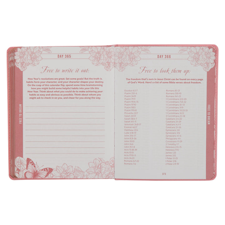 Live Free Pink Faux Leather Devotional