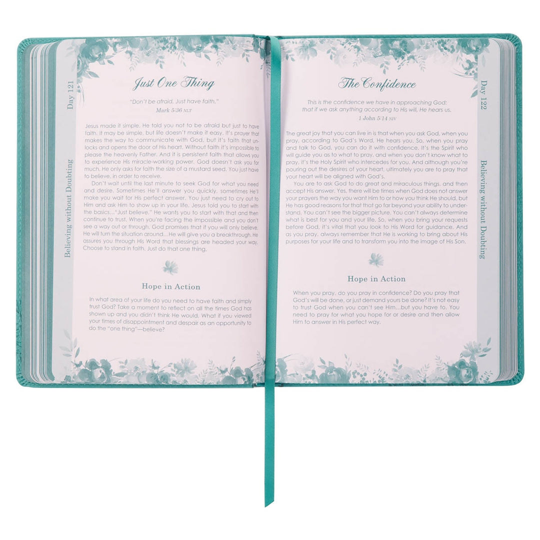 Living A Hope-Filled Life Teal Faux Leather Devotional