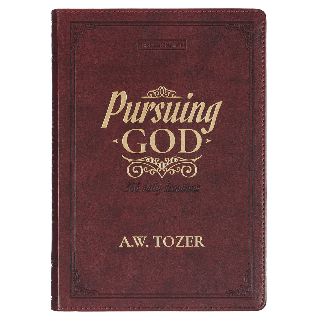 Pursuing God Saddle Tan Faux Leather Devotional Large Print Edition