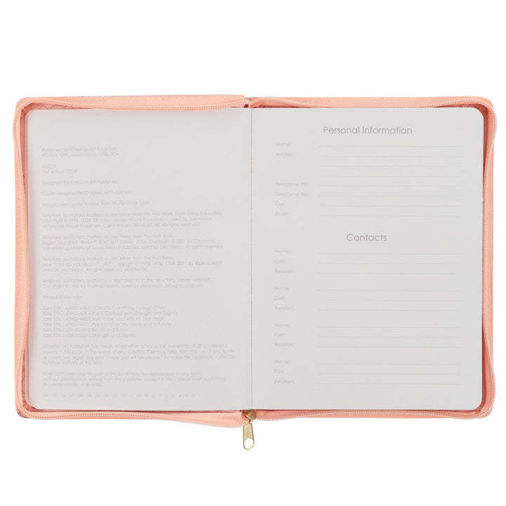 I Can Do Everything Pink Faux Leather Large 18-month Planner for Women - Philippians 4:13