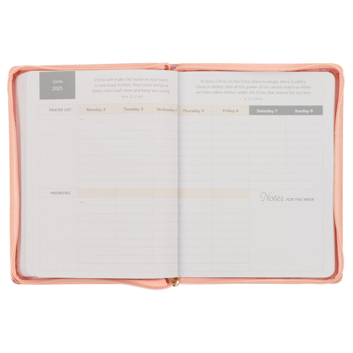 I Can Do Everything Pink Faux Leather Large 18-month Planner for Women - Philippians 4:13