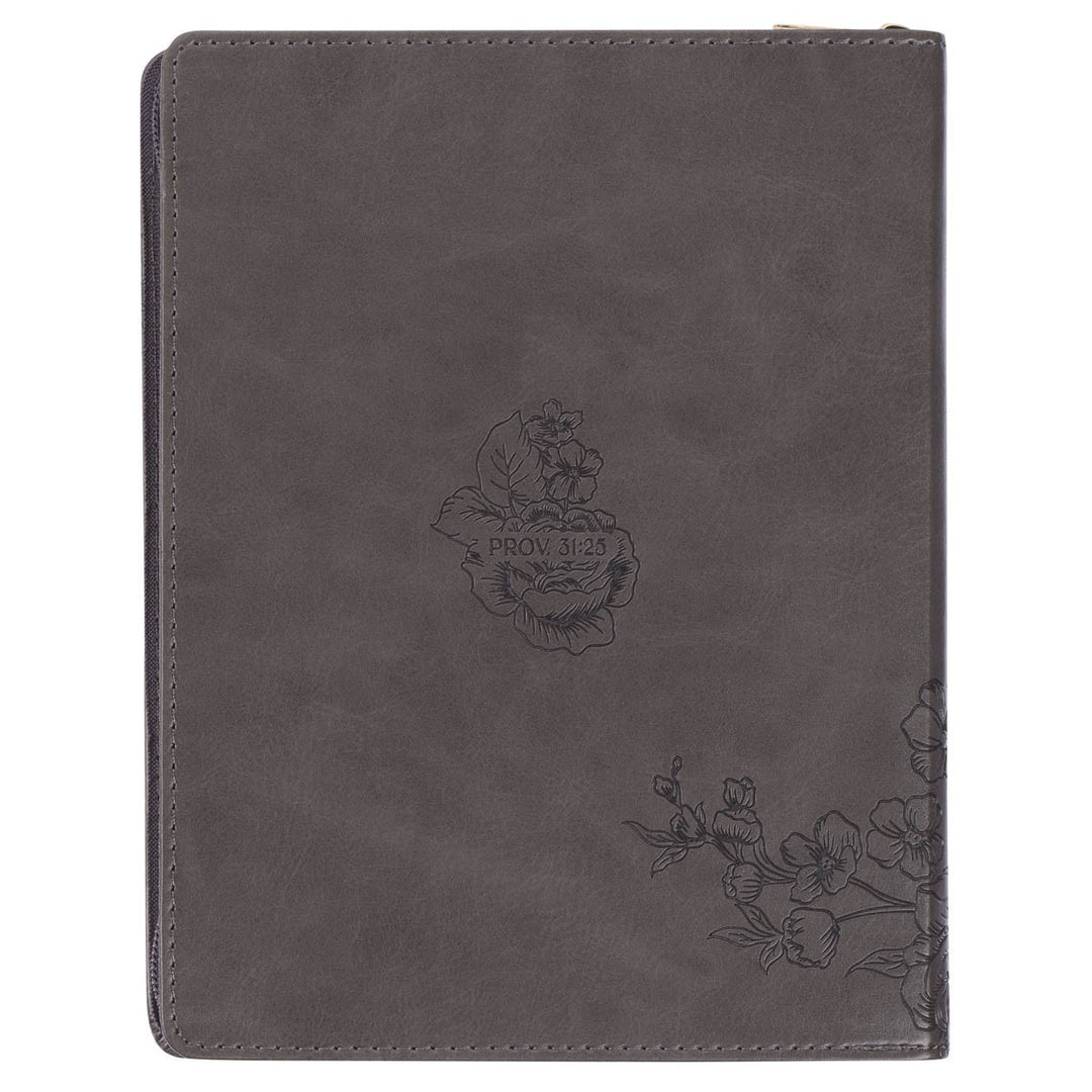 2025 Strength and Dignity Brown Faux Leather 18-Month Planner for Women - Proverbs 31:25