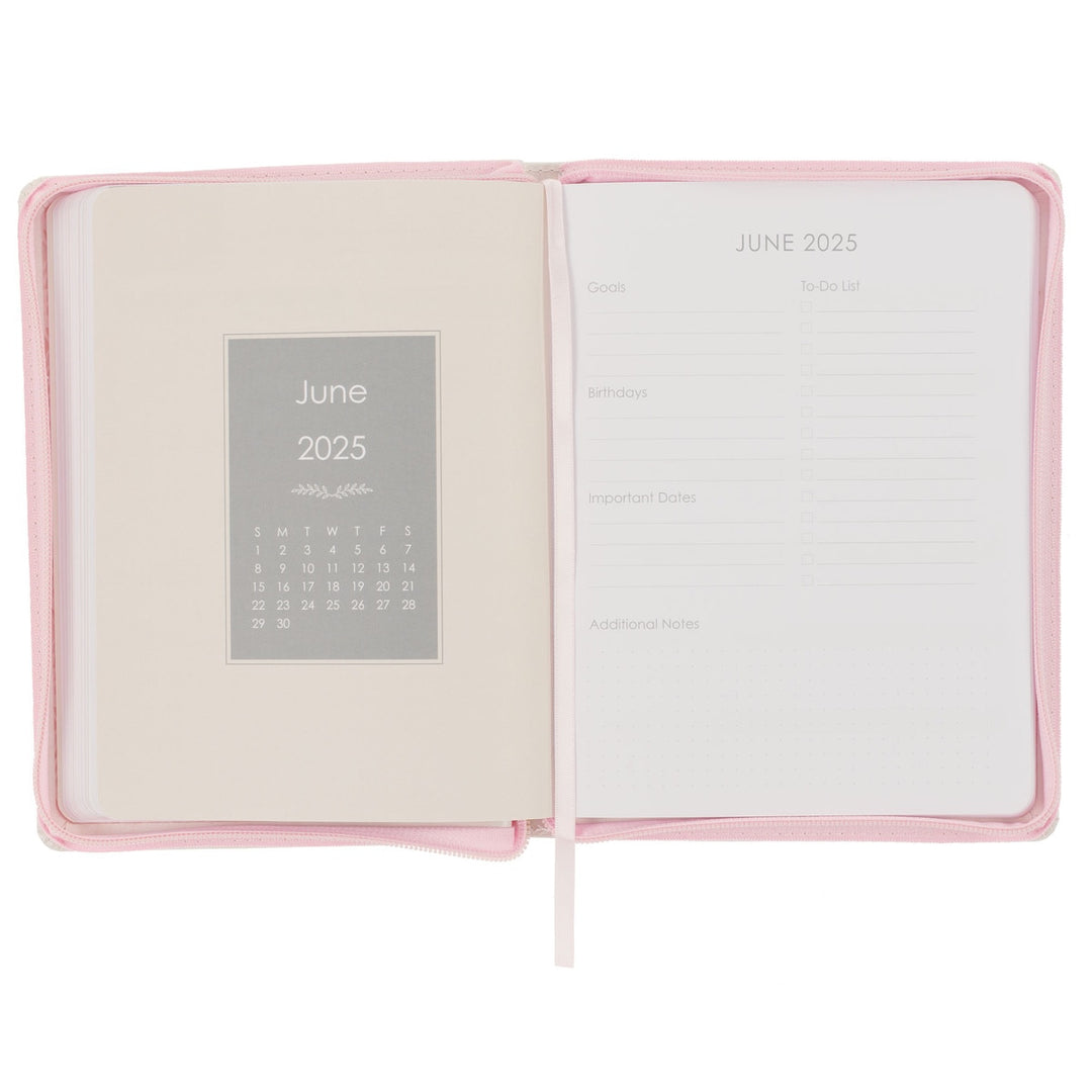 Hope and a Future Pink Faux Leather 2025 Large 18-month Planner for Women - Jeremiah 29:11