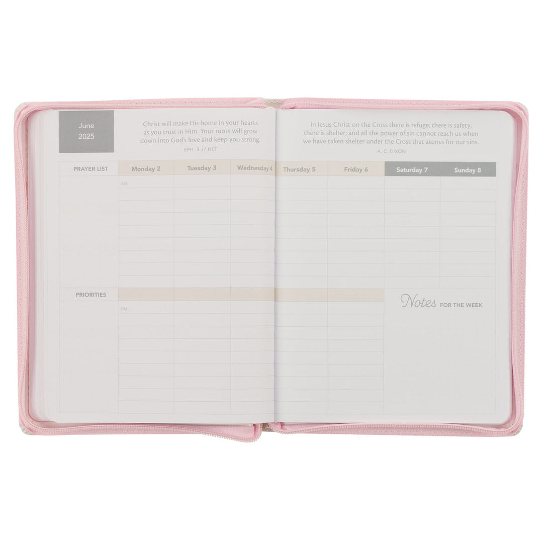 Hope and a Future Pink Faux Leather 2025 Large 18-month Planner for Women - Jeremiah 29:11