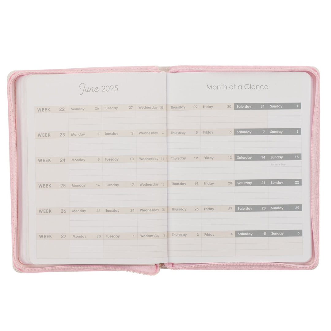 Hope and a Future Pink Faux Leather 2025 Large 18-month Planner for Women - Jeremiah 29:11