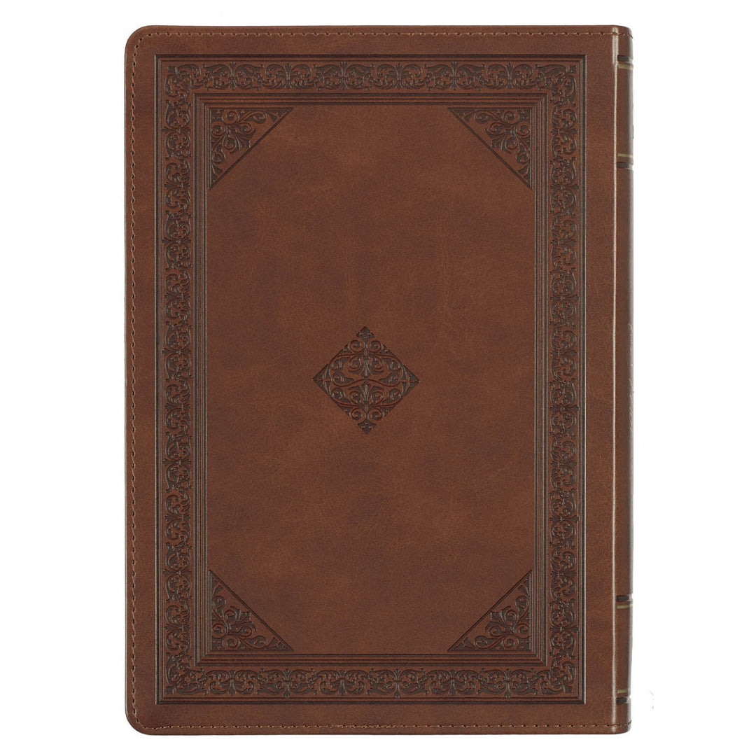 Chestnut Brown Faux Leather NLT Everyday Devotional Bible for Men