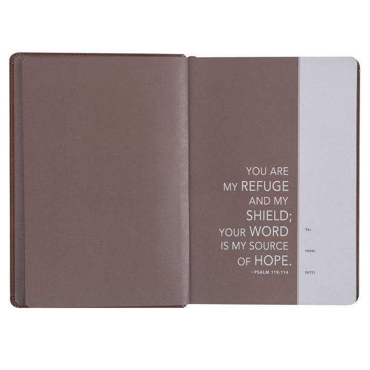 Chestnut Brown Faux Leather NLT Everyday Devotional Bible for Men