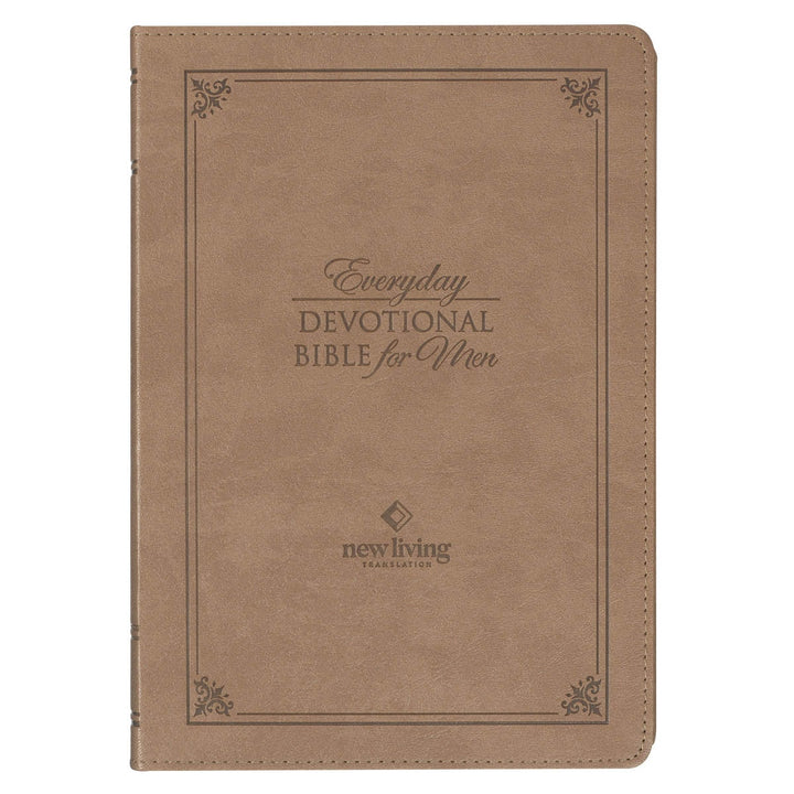 Tan Faux Leather NLT Everyday Devotional Bible for Men