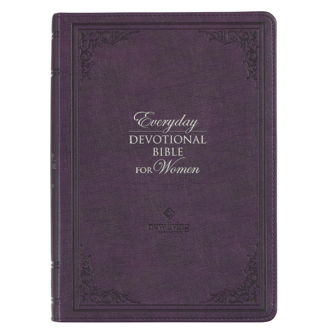 Framed Purple Faux Leather NLT Everyday Devotional Bible for Women